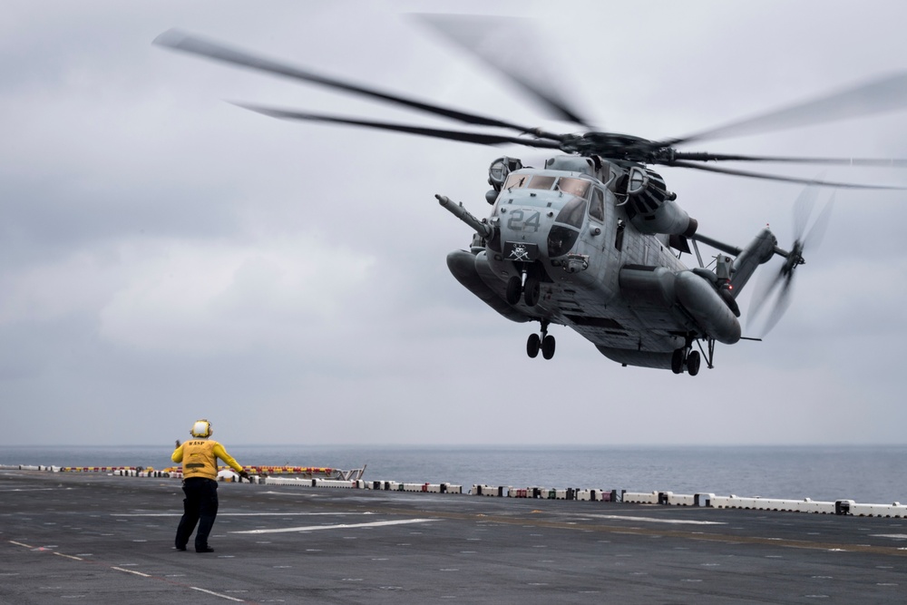 USS Wasp conducts flight operations