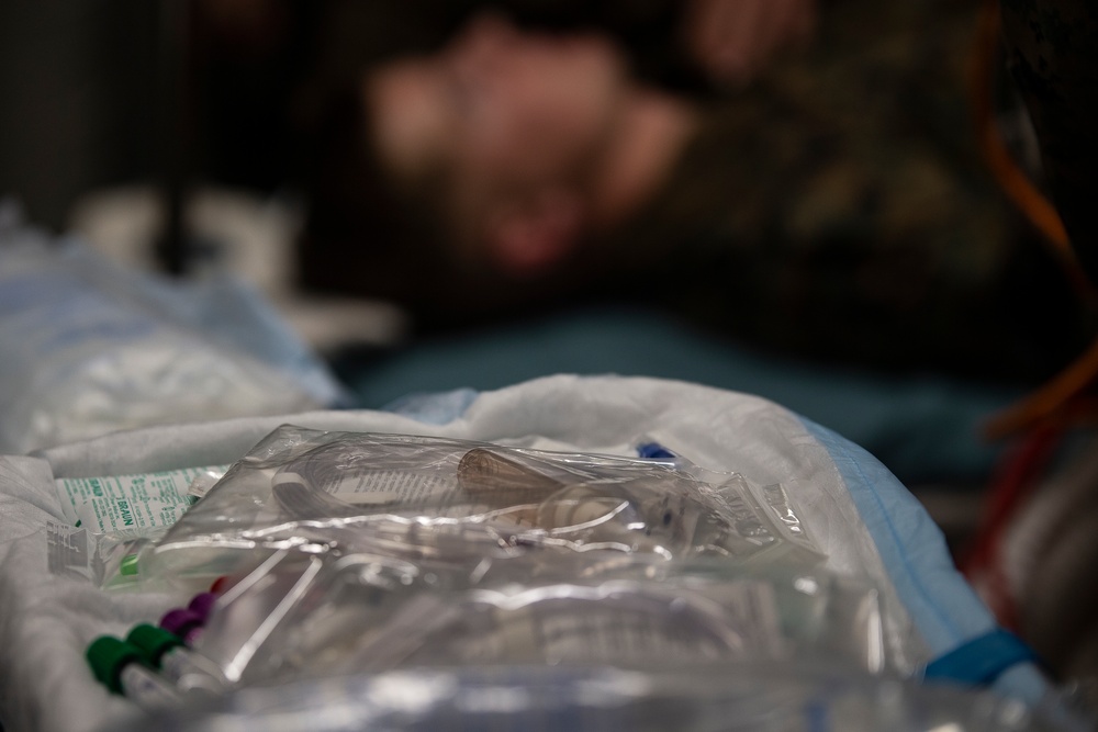 CLB-31 Marines, Sailors, Wasp crew rehearse mass casualty response during 'Nightingale'