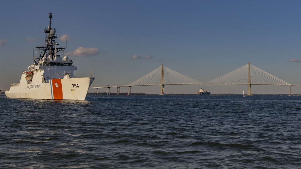 USCGC James gets underway