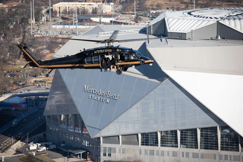 CBP SRT AMO provide air space security prior to Super Bowl LIII