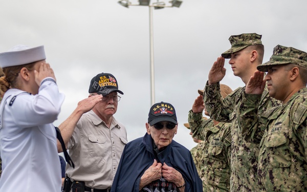 World War II Veteran Visits Battleship USS Missouri (BB-63) Memorial