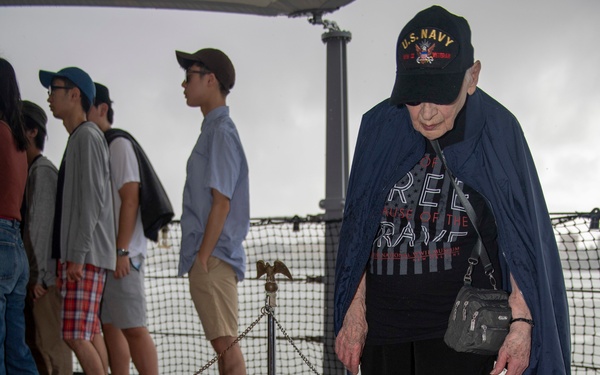 World War II Veteran Visits Battleship USS Missouri (BB-63) Memorial
