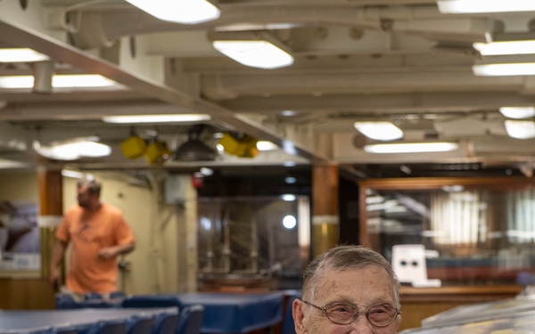 World War II Veteran Visits Battleship USS Missouri (BB-63) Memorial