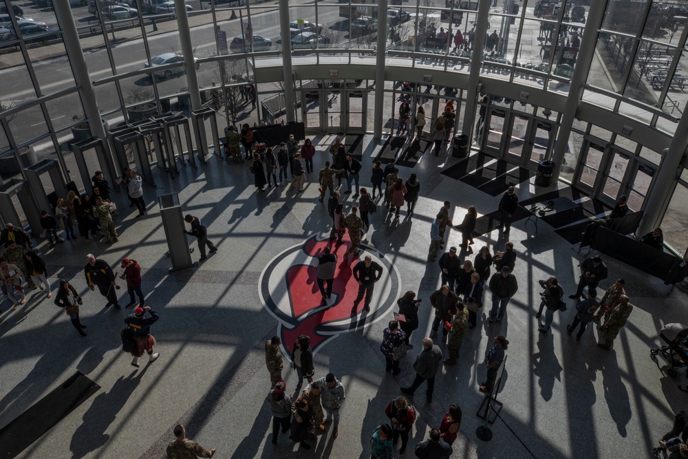 Friends, family and officials bid farewell to the 2-113th Infantry Regiment