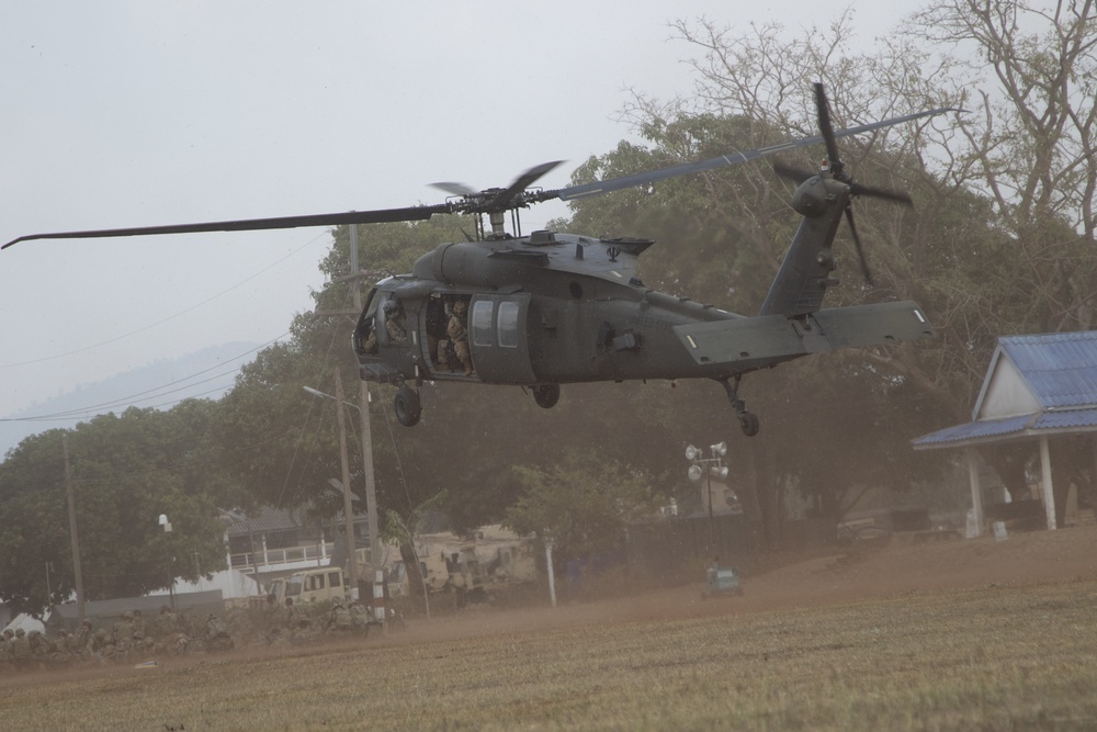 U.S. Soldiers conduct air assault mission in Thailand