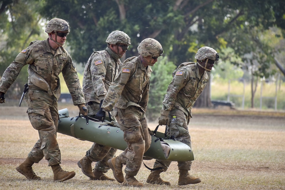 Soldiers practice medical evacuation in Thailand