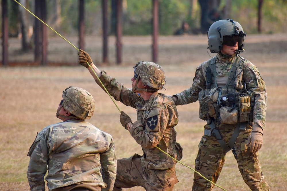 Soldiers practice medical evacuation in Thailand