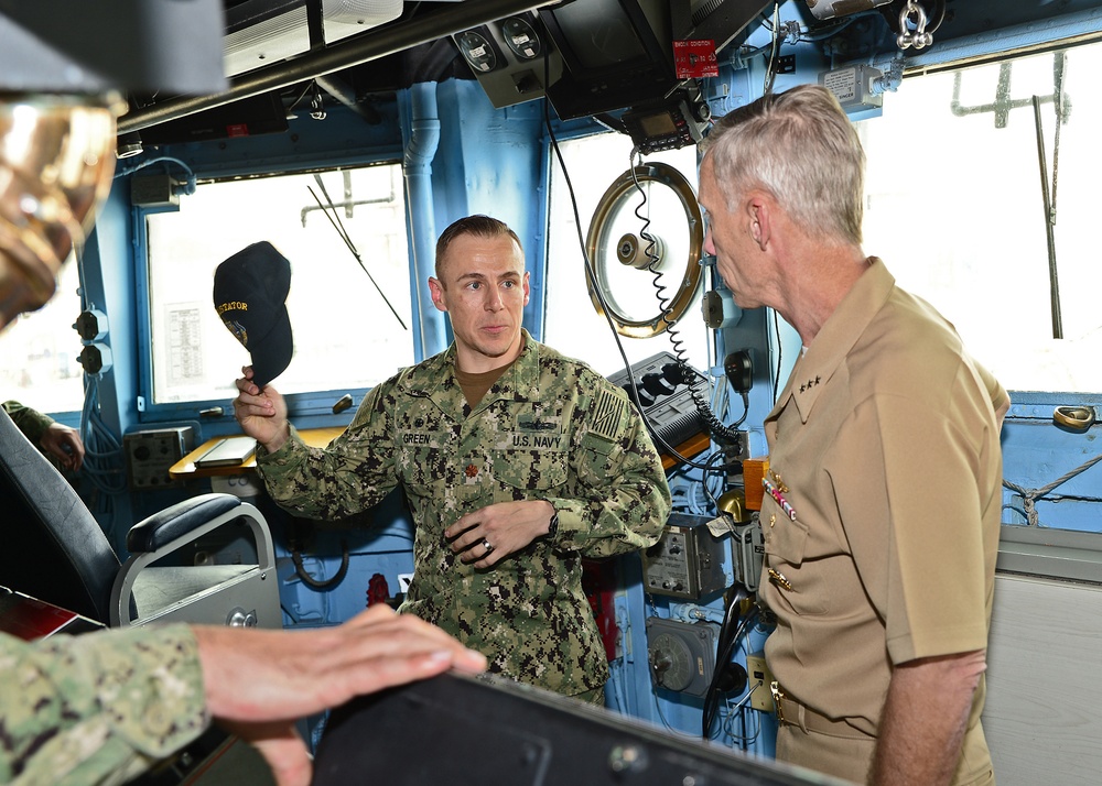 Naval Inspector General Vice Adm. Richard Snyder visits NSA Bahrain