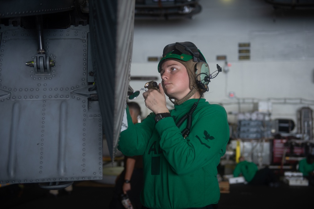 U.S. Sailor conducts inspection