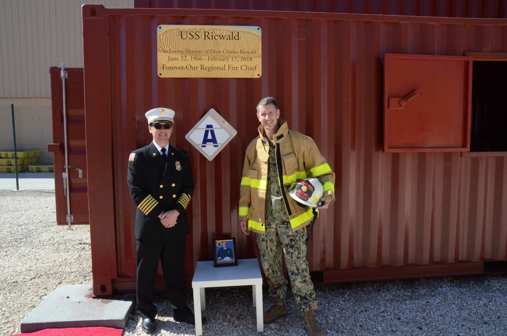 NSA Bahrain Fire &amp; Emergency Services Holds Naming &amp; Christening Ceremony for Shipboard Trainer