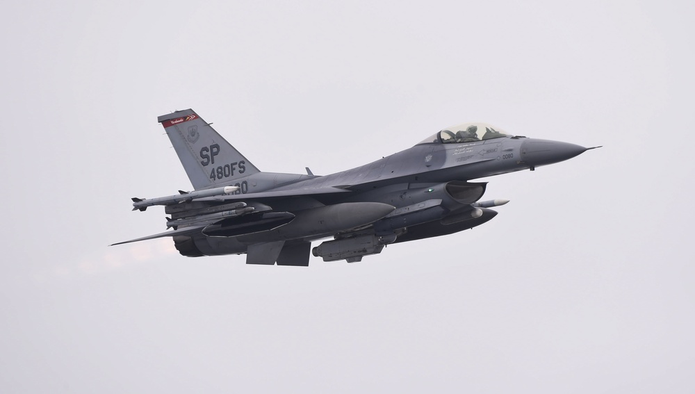 480th Fighter Squadron F-16 Departure to Portugal