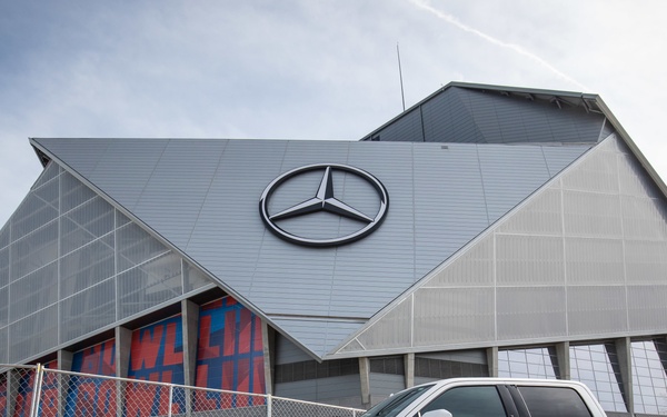 OFO unit stands guard outside the Mercedes-Benz Stadium