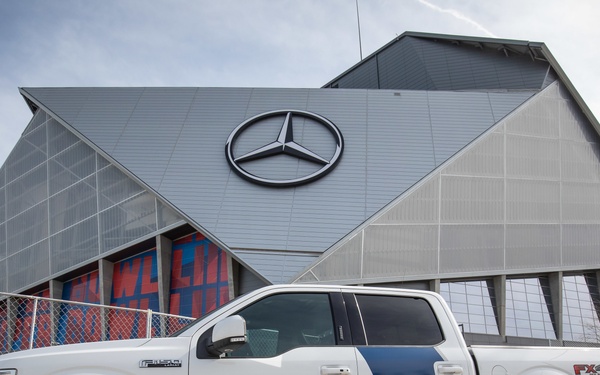 OFO unit stands guard outside the Mercedes-Benz Stadium