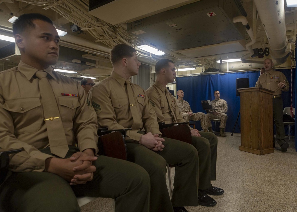 22nd MEU Corporals Course Graduation aboard the USS Arlington