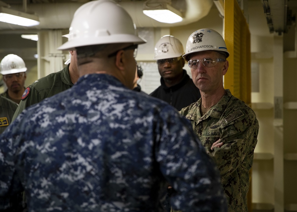 CNO Visits USS Gerlad R. Ford (CVN 78)