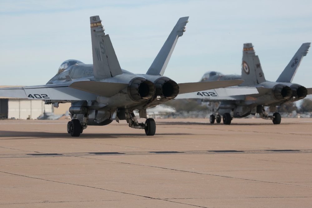 MAG-11 Marines take to the sky in massive aircraft launch