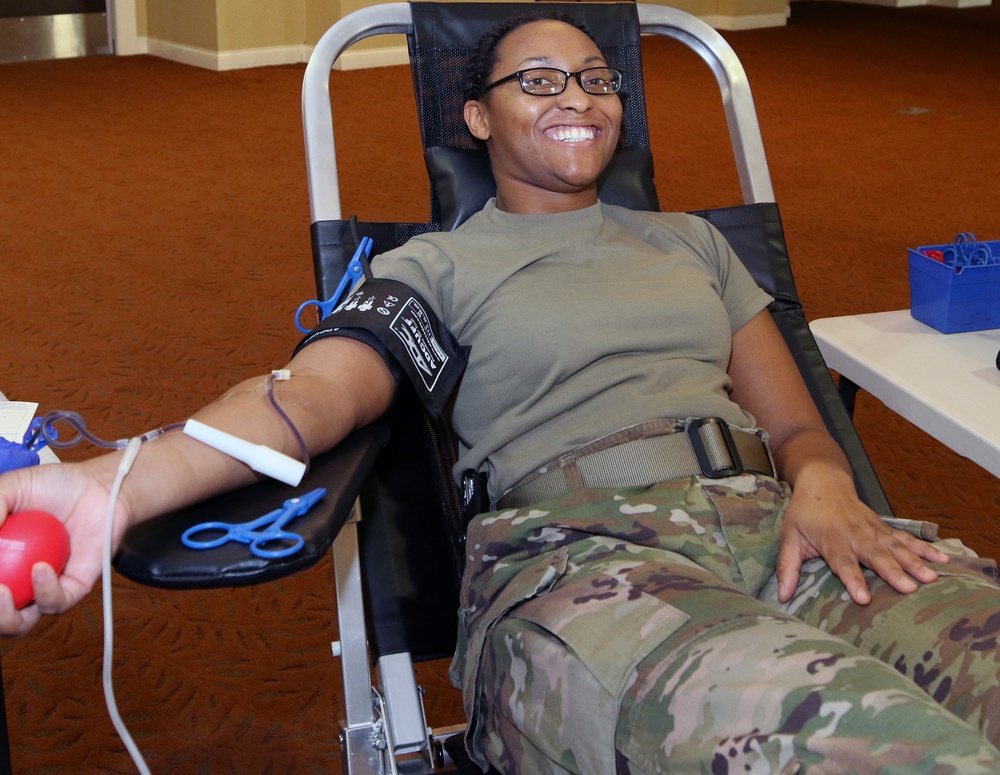 Soldier, mother and blood donor donates blood every chance she gets