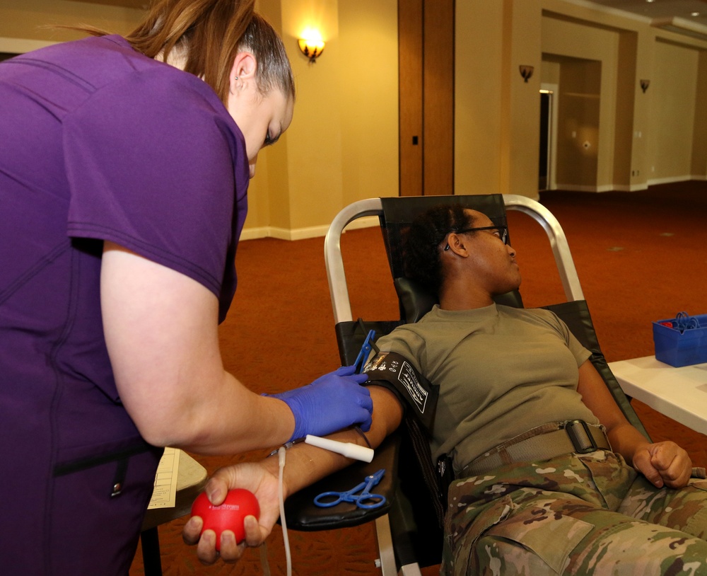 Soldier, mother and blood donor donates blood every chance she gets