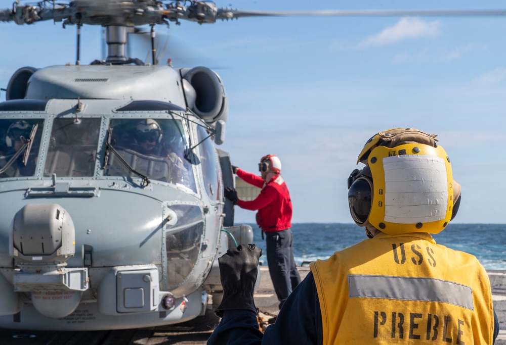 USS Preble Conducts Flight Ops