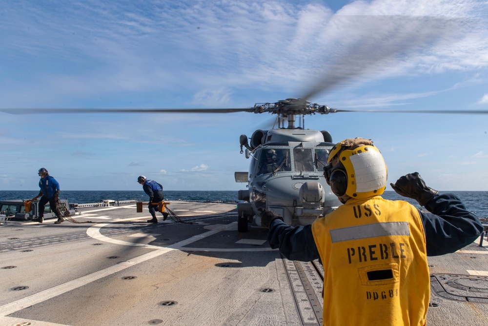 USS Preble Conducts Flight Ops