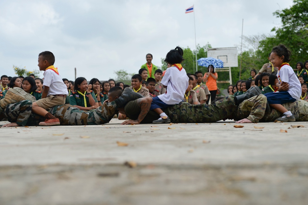 Cobra Gold 19: U.S., Royal Thai, Indian service members share culture, games with local Thai children