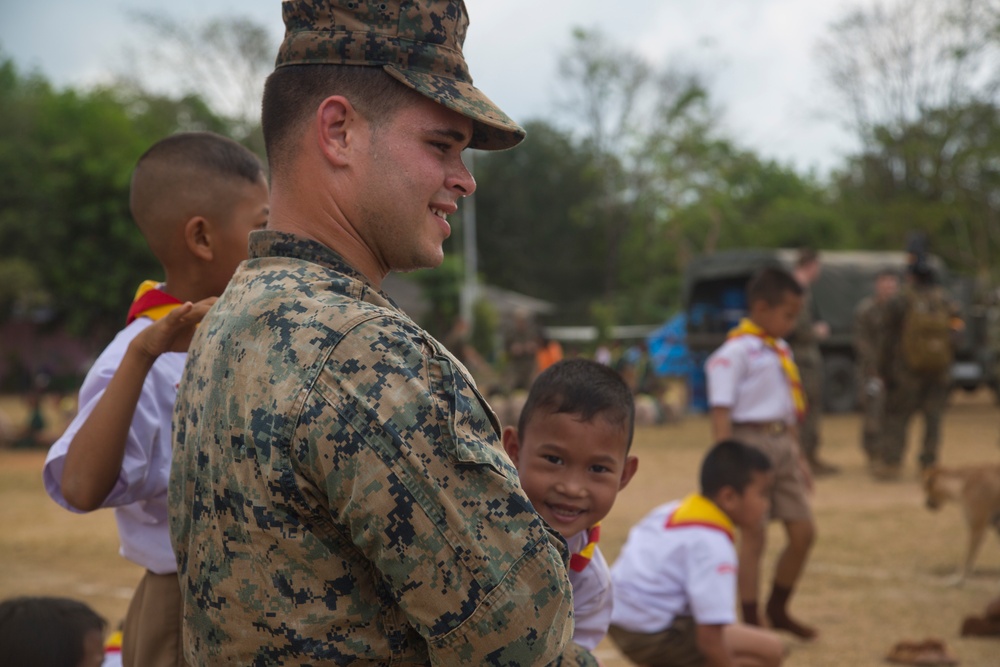 Cobra Gold 19: U.S., Royal Thai, Indian service members share culture, games with local Thai children