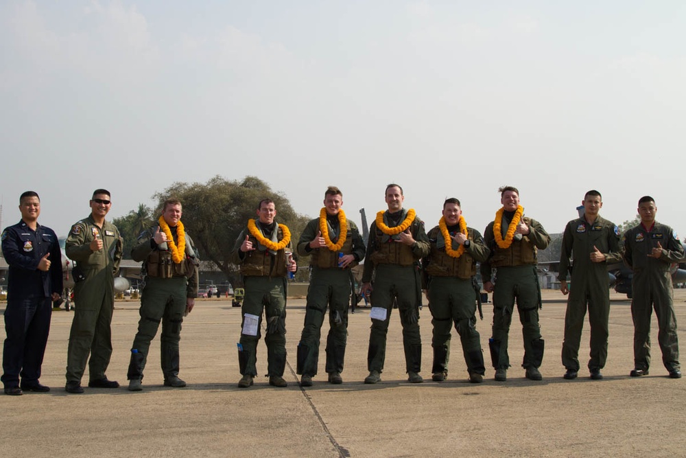 Cobra Gold 19: U.S. Air Force 35th Fighter Squadron pilots with Royal Thai Air Force personnel in Thailand