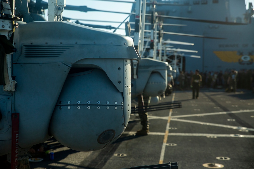 “Steel Beach” provides a brief break for Marines and Sailors aboard Green Bay