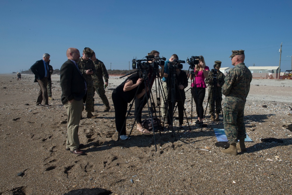 Local Media Visits Marine Corps Base Camp Lejeune to Assess Damage Caused by Hurricane Florence