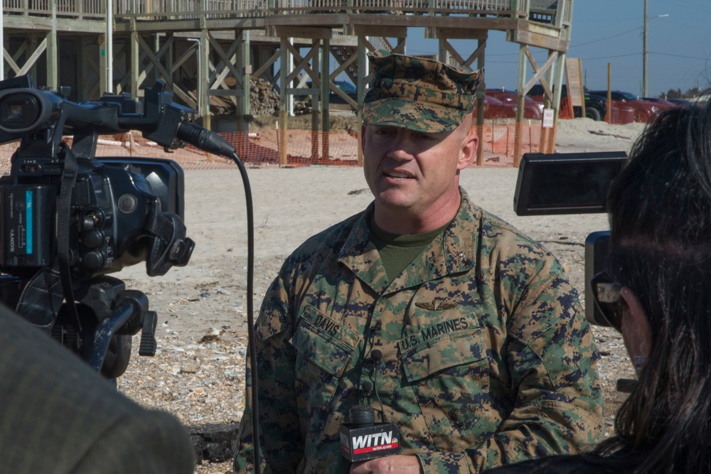 Local Media Visits Marine Corps Base Camp Lejeune to Assess Damage Caused by Hurricane Florence