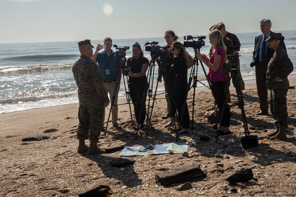 Local Media Visits Marine Corps Base Camp Lejeune to Assess Damage Caused by Hurricane Florence