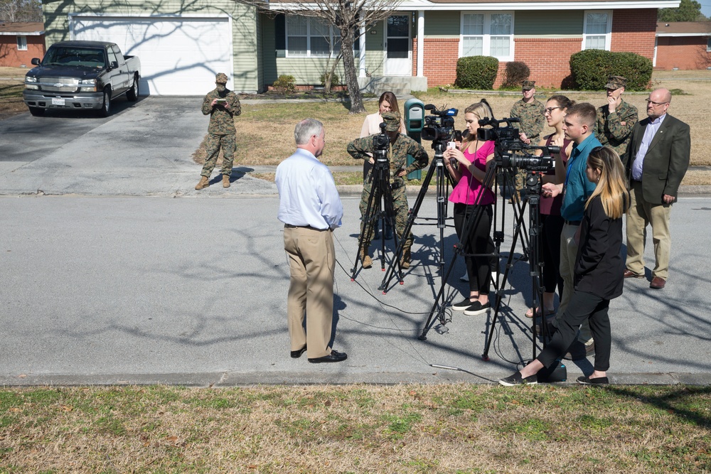 Local Media Visits Marine Corps Base Camp Lejeune to Assess Damage Caused by Hurricane Florence