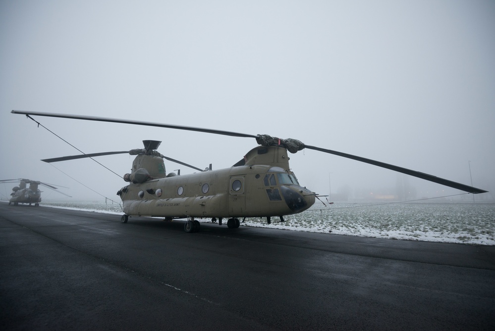 Belgium Staging of 1CAB 1ID Helicopters for Atlantic Resolve
