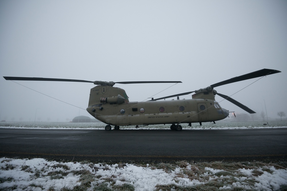Belgium Staging of 1CAB 1ID Helicopters for Atlantic Resolve