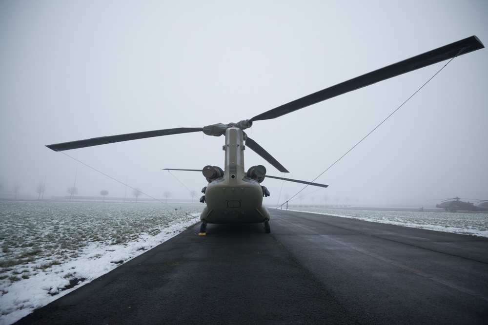 Belgium Staging of 1CAB 1ID Helicopters for Atlantic Resolve