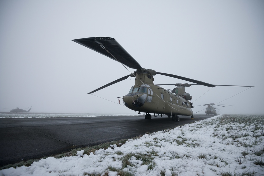 Belgium Staging of 1CAB 1ID Helicopters for Atlantic Resolve