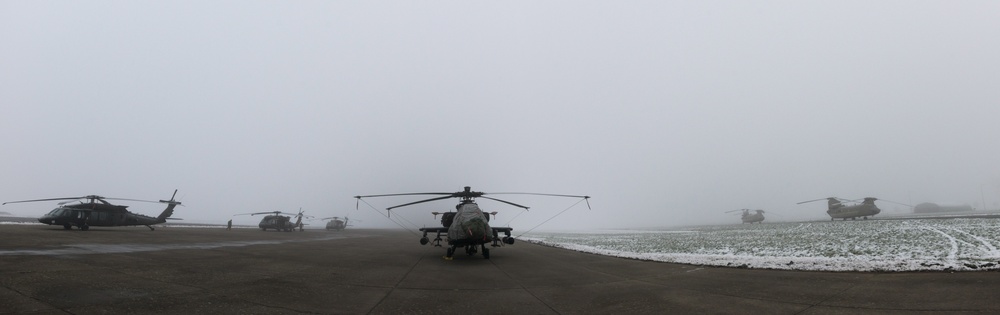 Belgium Staging of 1CAB 1ID Helicopters for Atlantic Resolve