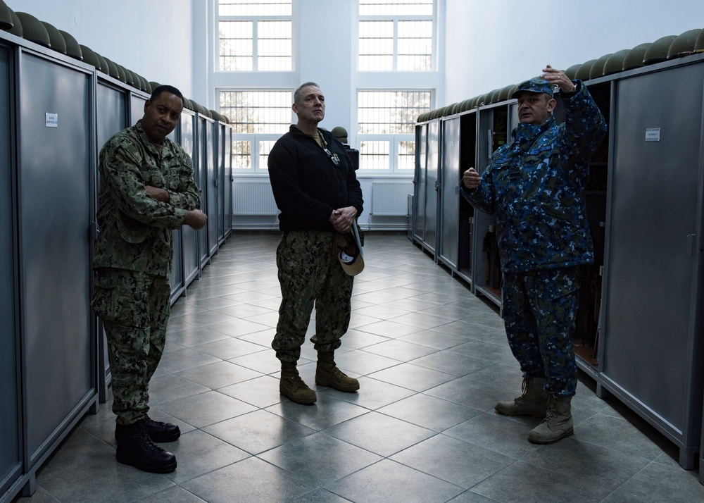 Commander, Navy Region Europe, Africa, Southwest Asia visits the 99th Romanian Military Base