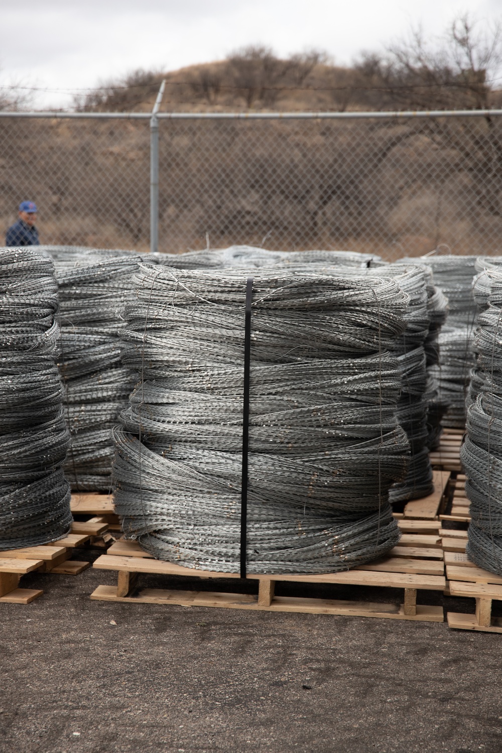 Nogales Border Wall and Concertina Wire