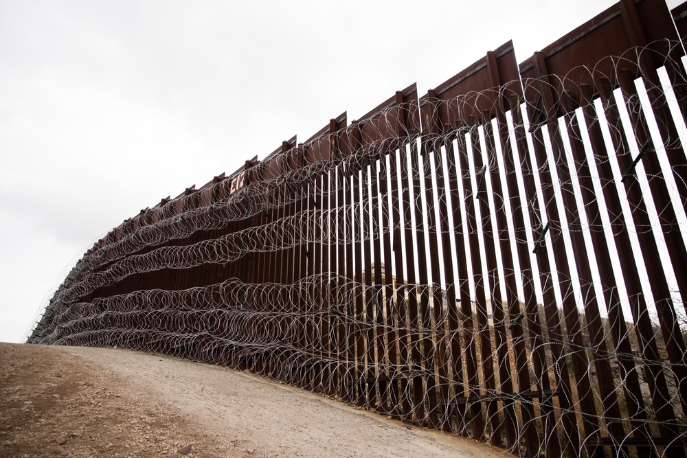 Nogales Border Wall and Concertina Wire