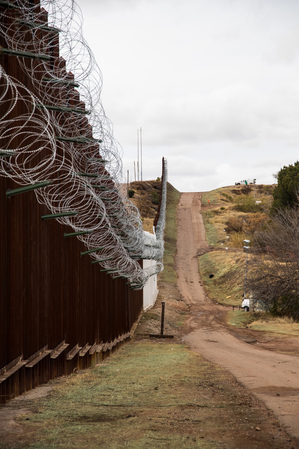 Nogales Border Wall and Concertina Wire