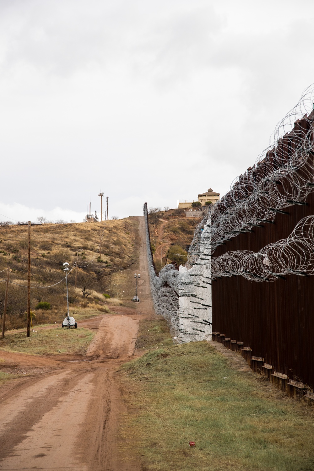 Nogales Border Wall and Concertina Wire