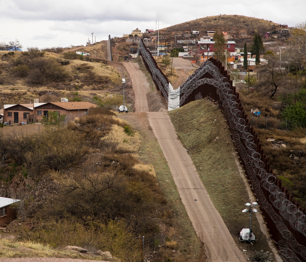 Nogales Border Wall and Concertina Wire