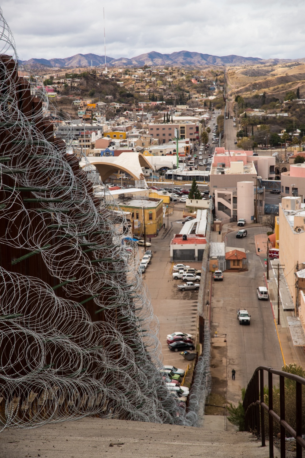 Nogales Border Wall and Concertina Wire