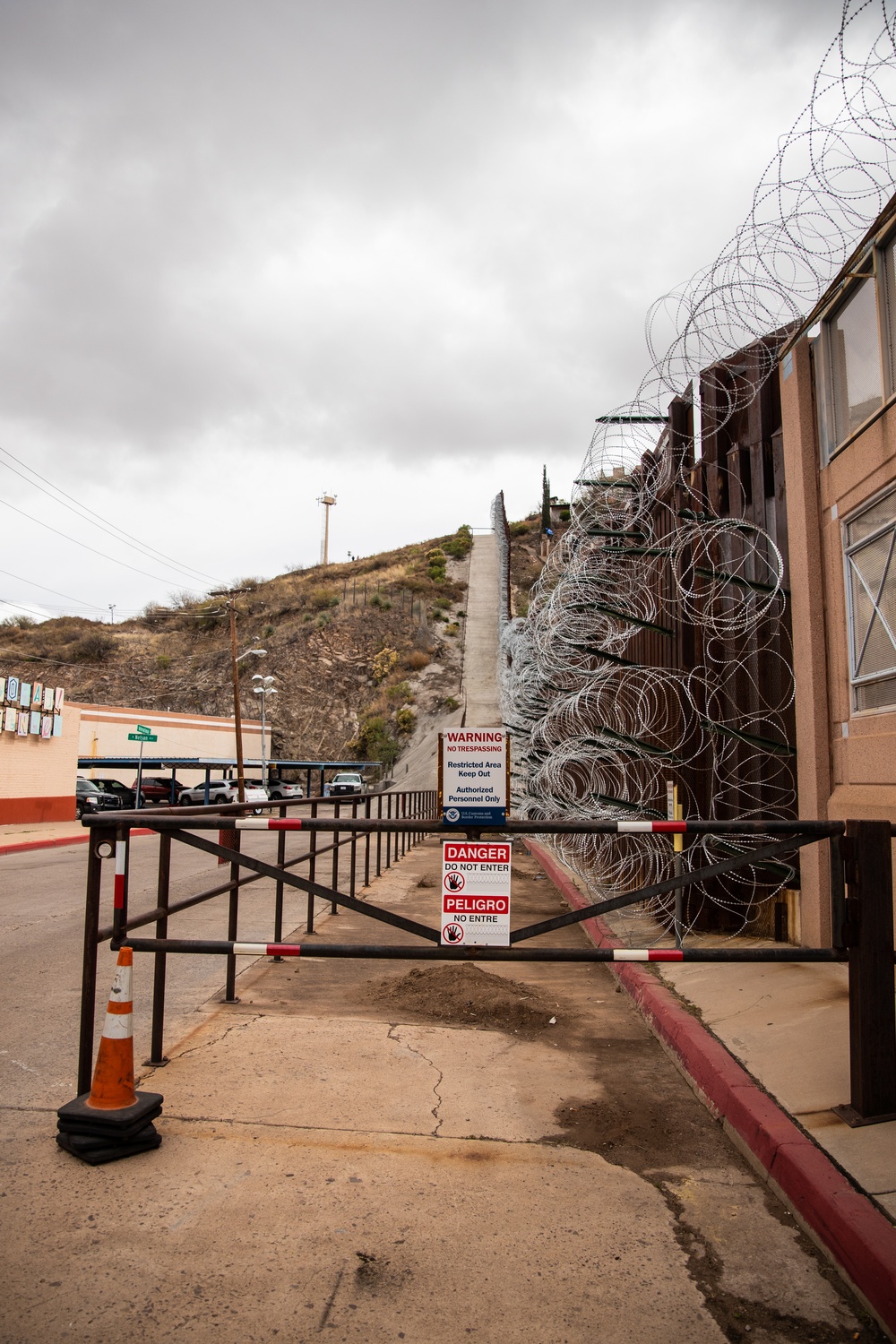 Nogales Border Wall and Concertina Wire