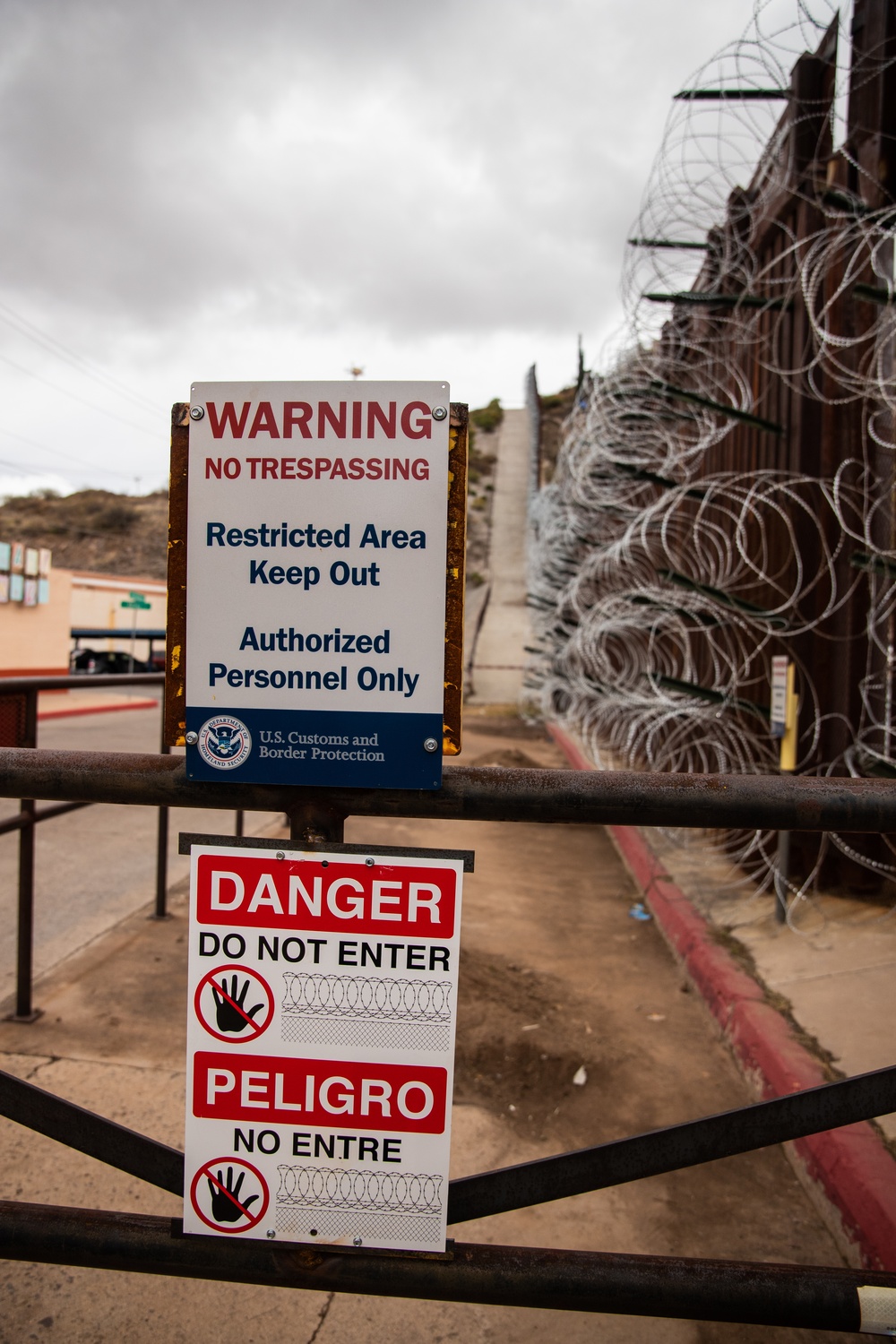 Nogales Border Wall and Concertina Wire