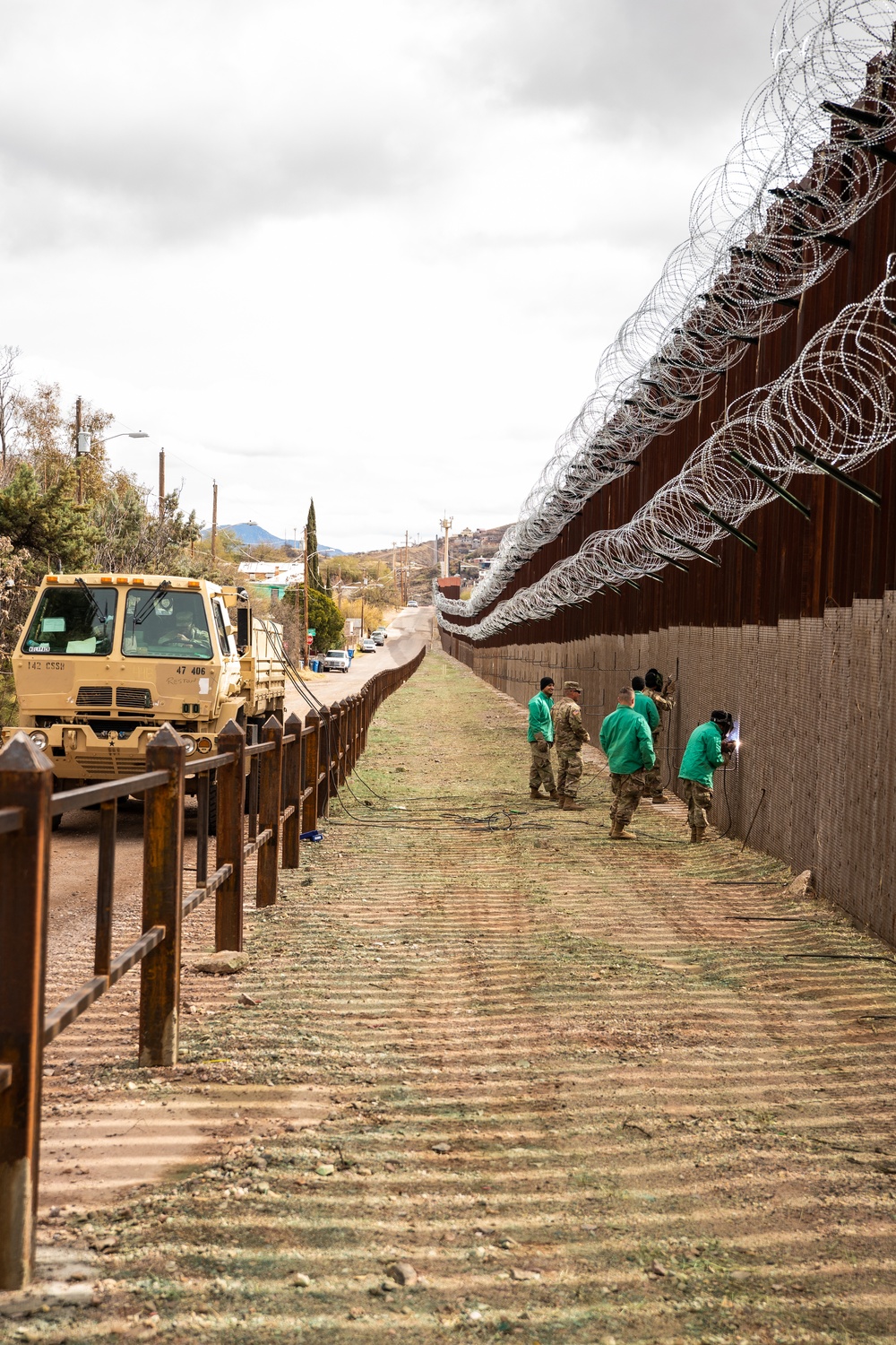 Nogales Border Wall and Concertina Wire