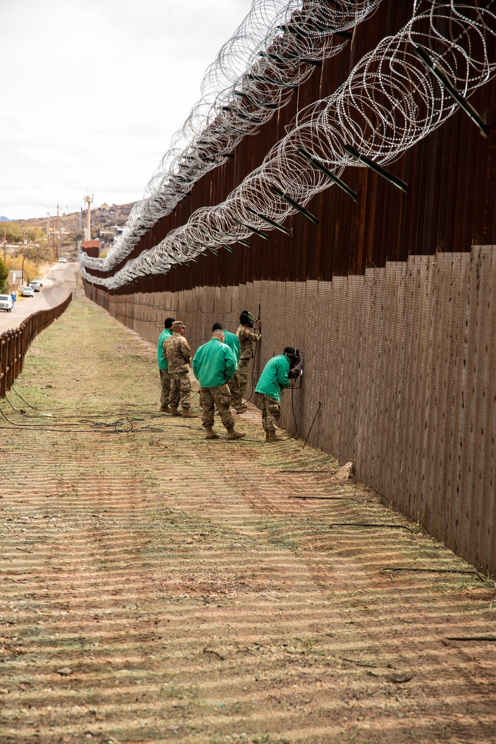 Nogales Border Wall and Concertina Wire