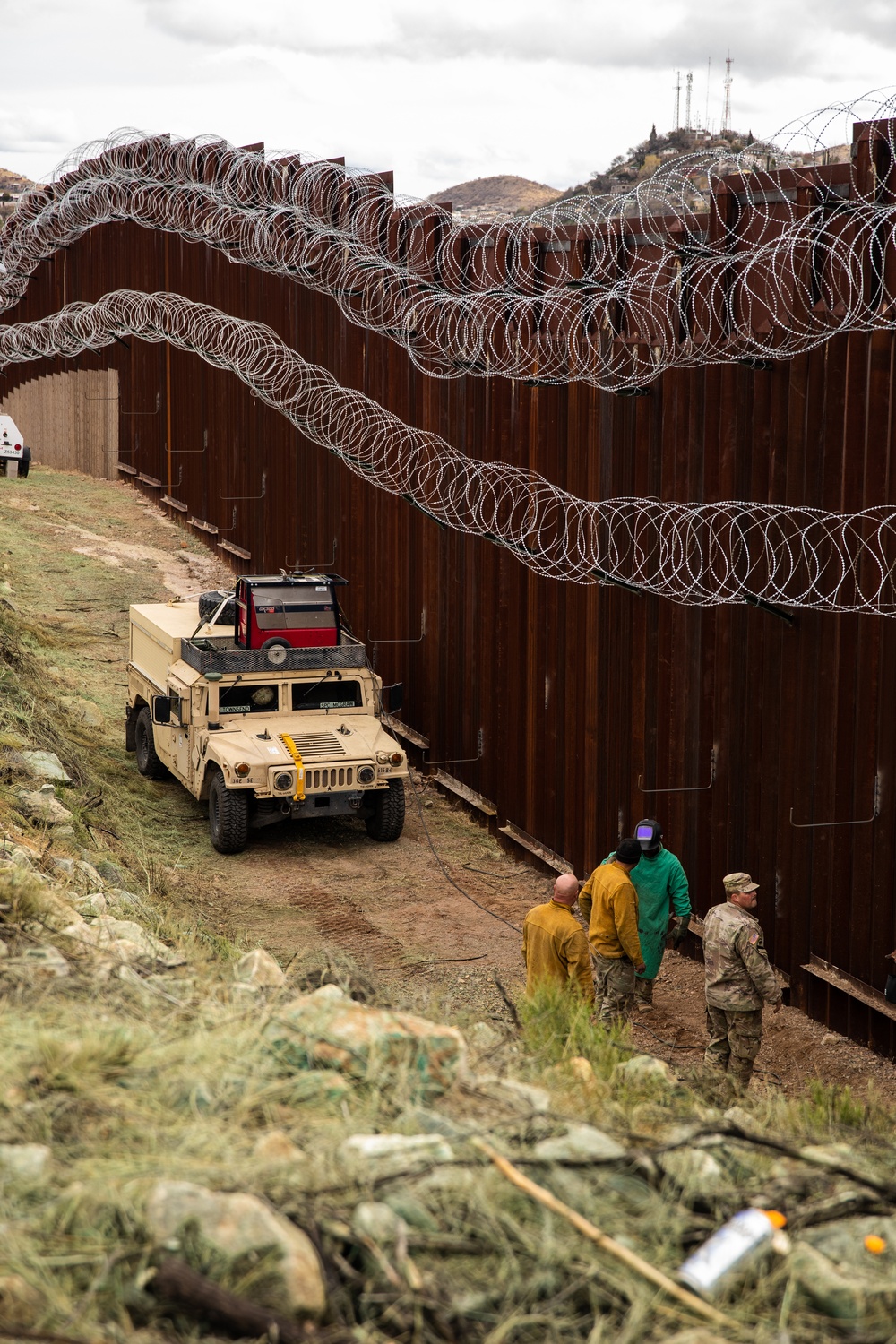 Nogales Border Wall and Concertina Wire