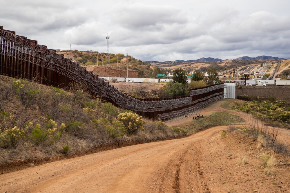 Nogales Border Wall and Concertina Wire